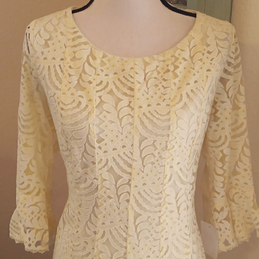 NWT Rabbit Rabbit Rabbit Yellow Lace Dress - Picture 2 of 13